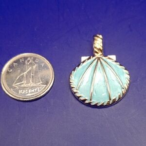 Gold and Blue Shell Pendant